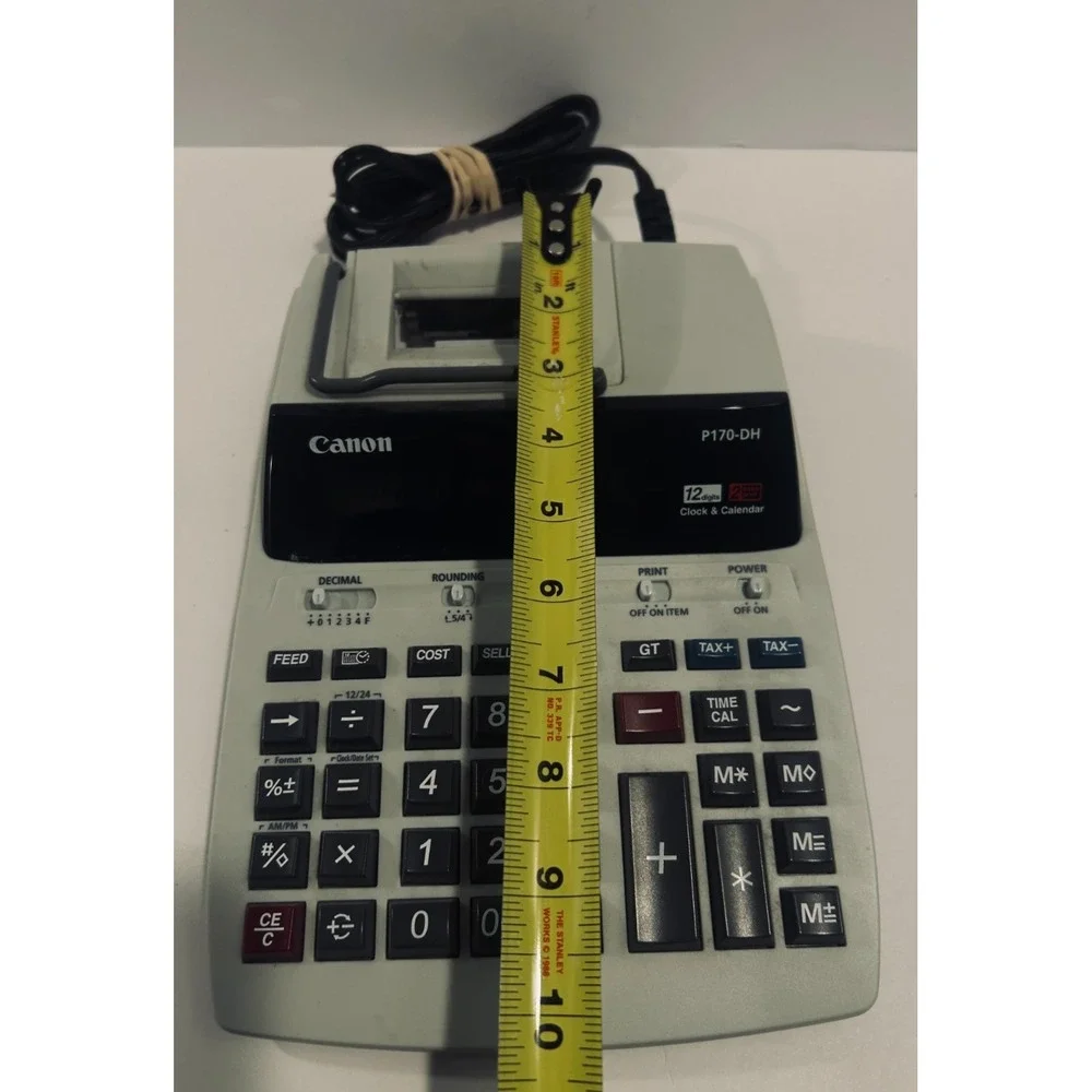 Canon P170-DH Printing Calculator 12 Digit 2-Color Desktop Adding Machine TESTED